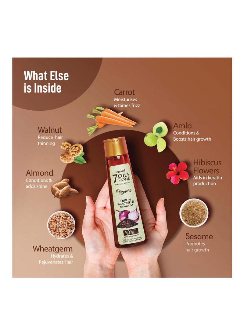 Emami 7 Oils In One Onion Blackseed Hair Oil Anti Hair Fall Ultra Light Non Sticky
