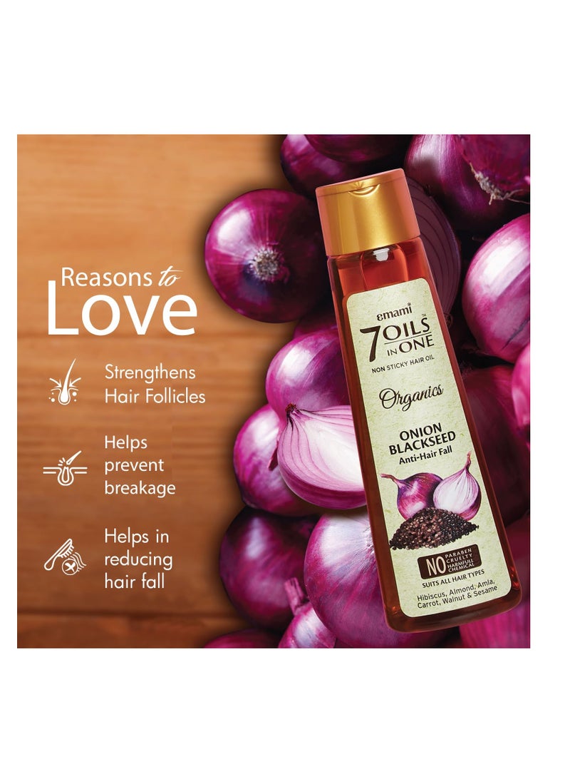 Emami 7 Oils In One Onion Blackseed Hair Oil Anti Hair Fall Ultra Light Non Sticky