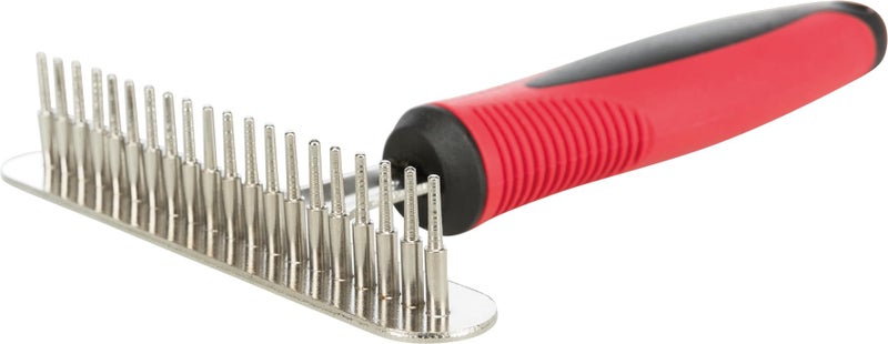 Trixie Groomer Fine Tool Comb for Pets, Grooming Comb with Plastic Handle and Rubber Grip/Metal, Easy to Use, For Different Fur Types, Base Coat Care - (11 X 16 cm) - Image 2