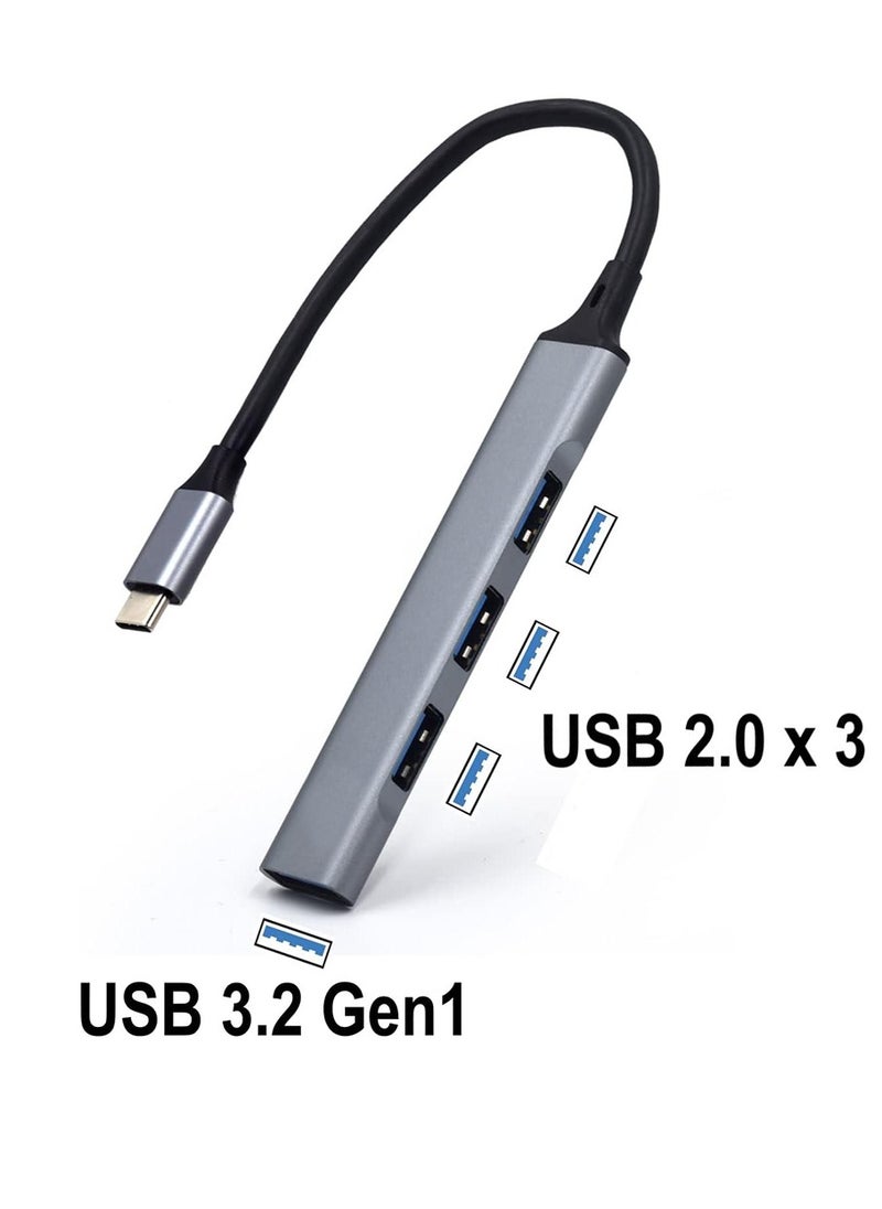 mpBLBERRI 4-in-1 Type-C to (4 USB-A) Ports HUB MpBlberri BLBOT557 - Black & Grey  - Image 3