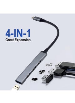 mpBLBERRI 4-in-1 Type-C to (4 USB-A) Ports HUB MpBlberri BLBOT557 - Black & Grey  - Image 2