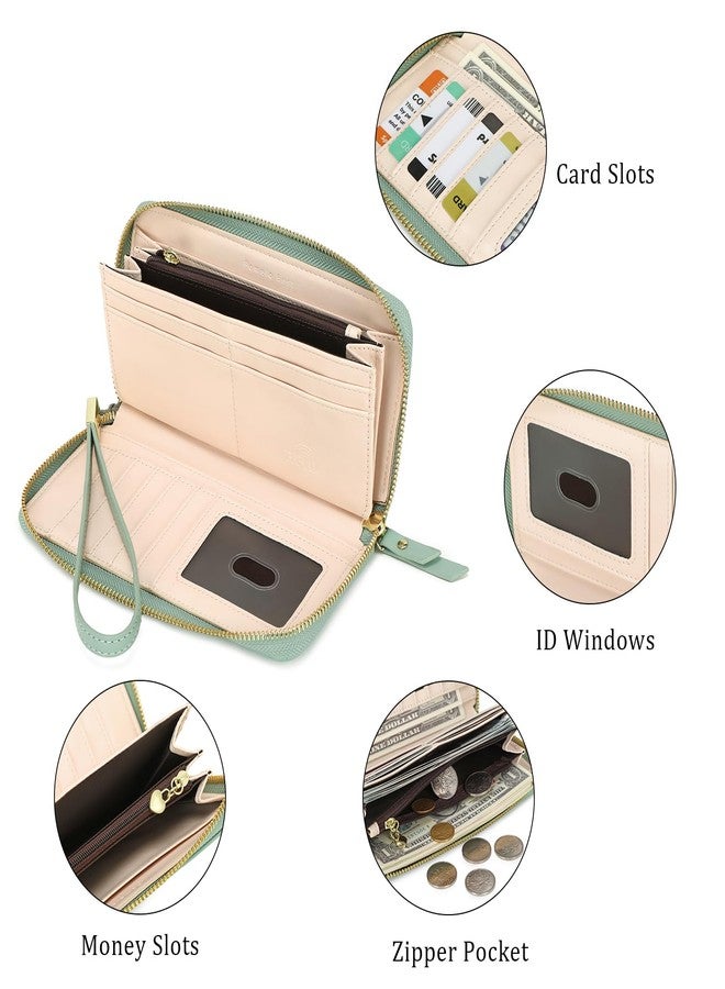 Pomelo Best Womens Wallet RFID Blocking, Green, Young，elegant - Image 3