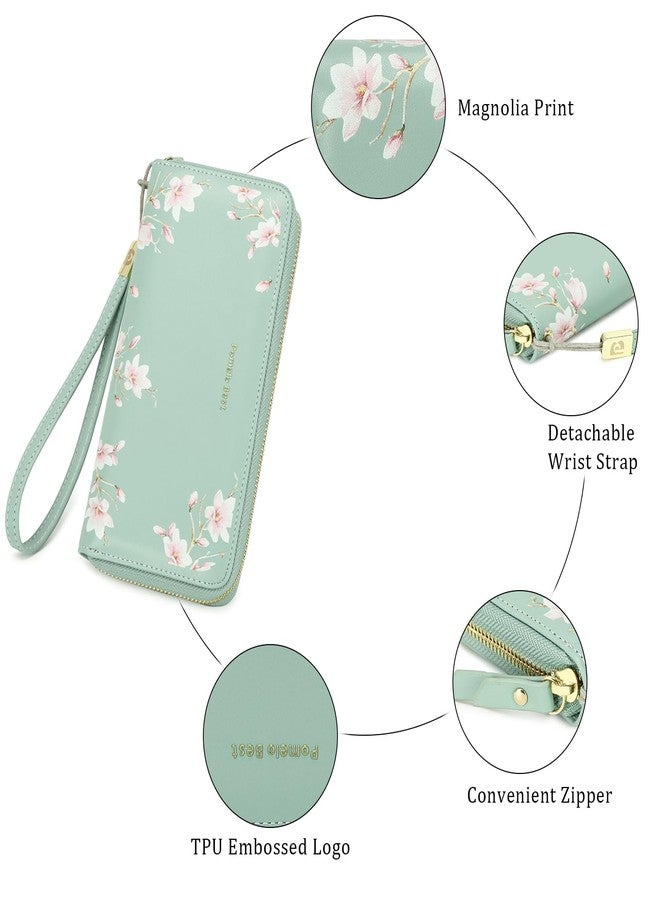 Pomelo Best Womens Wallet RFID Blocking, Green, Young，elegant - Image 4