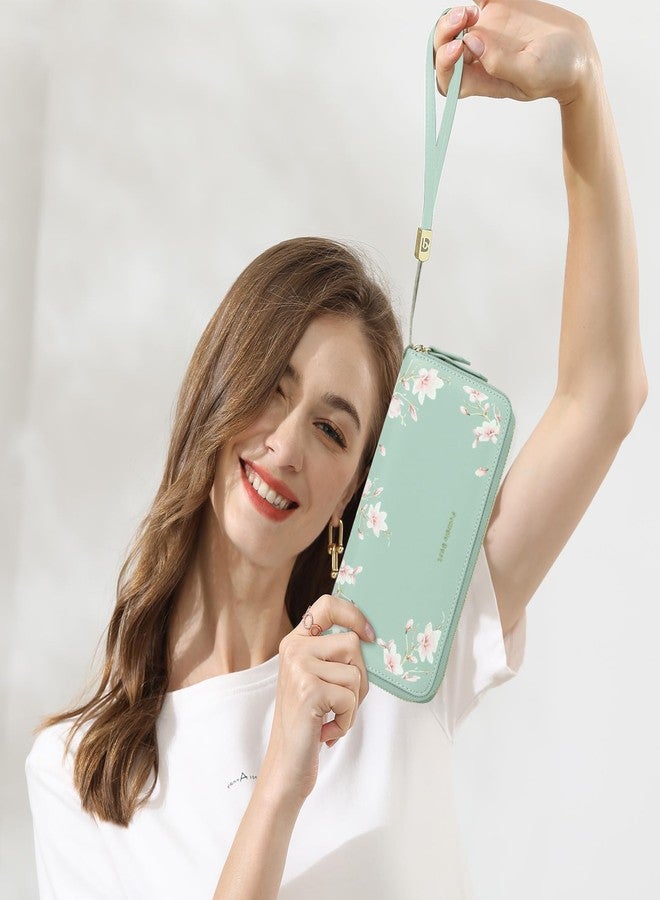 Pomelo Best Womens Wallet RFID Blocking, Green, Young，elegant - Image 2
