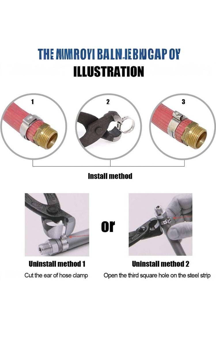 kashemano 80Pcs Stainless Steel Single Ear Hose Clamps, 1/4"-15/16" 304 Pex Pinch Clamp Assortment Kit - Image 4