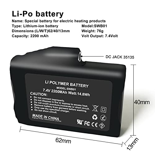 SNOW DEER 7.4V 2200MAH Rechargeable Li-ion Batteries (2pcs Battary only,not Include Charger) - Image 2