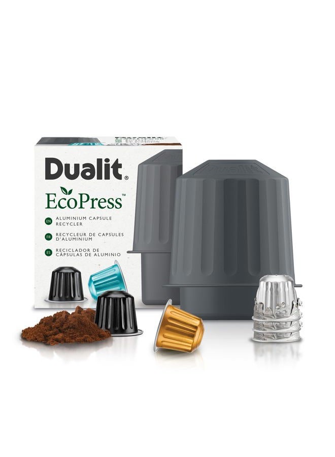 Dualit EcoPress Aluminium Coffee Capsule Recycling Tool - Nespresso Compatible Recycler - Premium Eco Friendly Tool for & Nespresso Capsules & Coffee Grounds. - Image 1