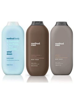 Method Body Wash Sampler Variety 3 Scents Pure Peace Sea & Surf & Simply Nourish 18Oz (3 Pack) In Sanisco Box.  - Image 2