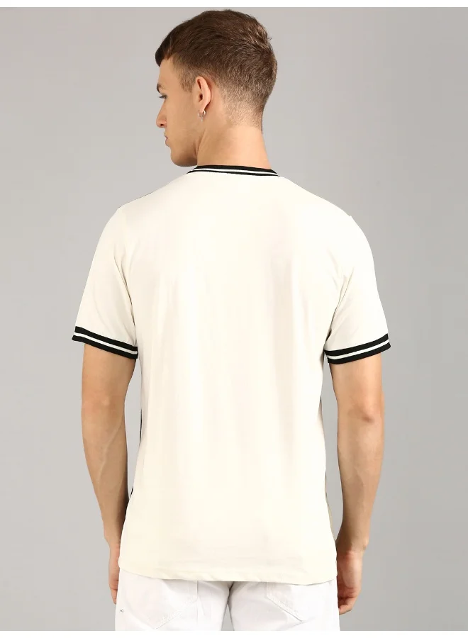 جوفن Multicolor Printed Round Neck T-Shirt for Men