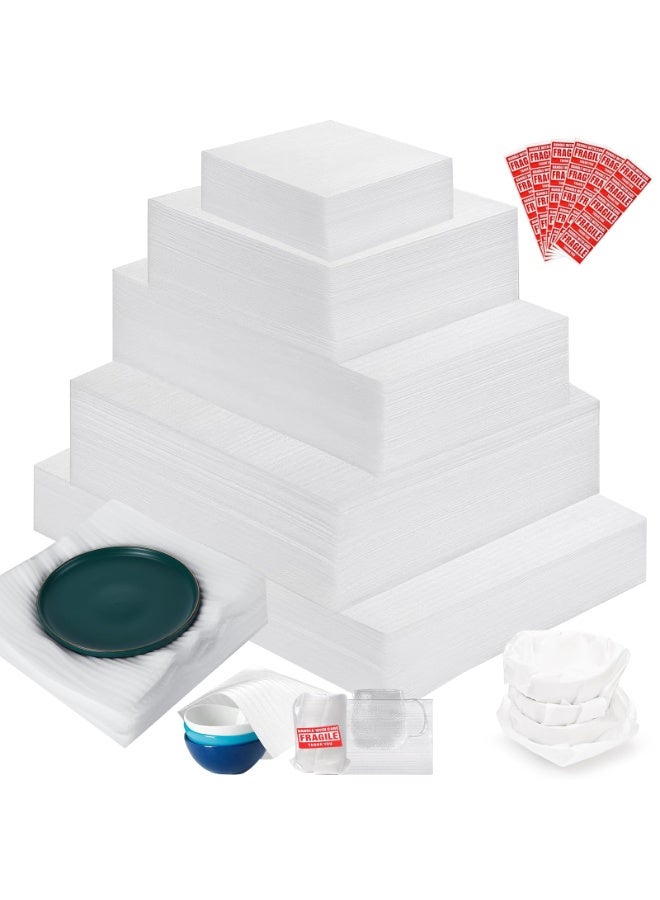 Generic 100 packaging mobile foam bags and sheets, 5 buffer foam packaging bags (7.8X7.8 ", 12X7.5", 12X12 ", 14X14", 16X16 ") with 60 fragile labels are used to buffer the packaging of mobile foam packaging bags.  - Image 1