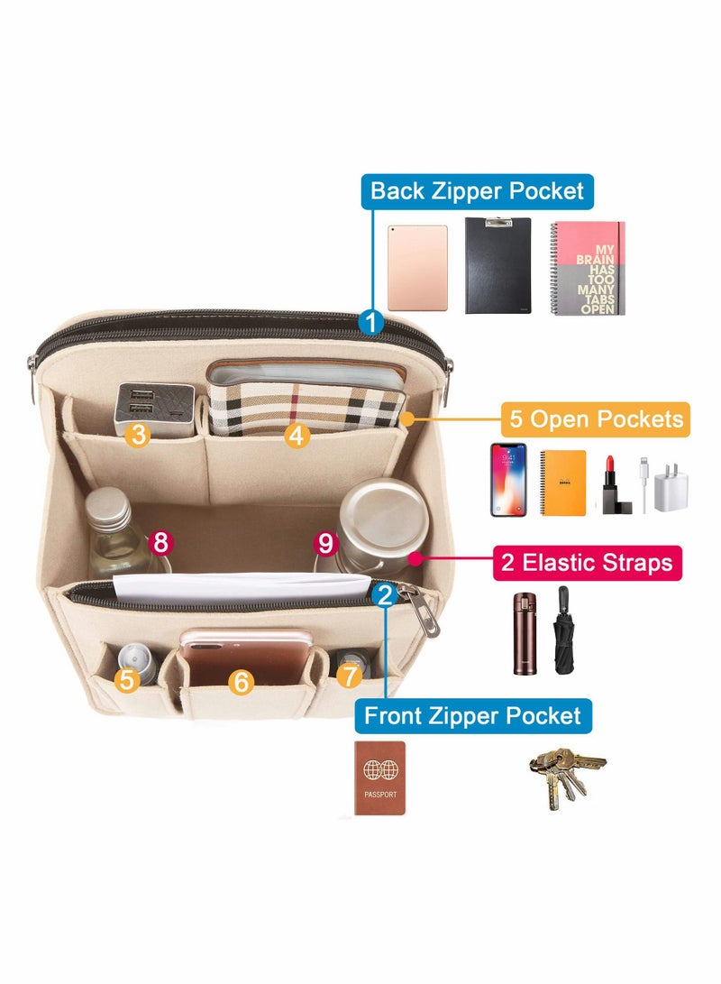 Zikra Large Capacity Felt Bag Mid-Pack Travel Backpack Liner Bag Backpack Storage Bag Backpack Accessories - Image 3