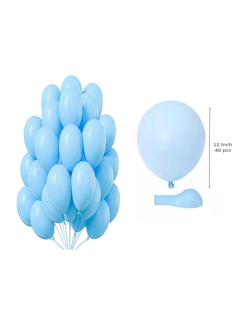 JOLLITY LLC Pastel Latex 12 inches Macaron Balloons for Baby Shower Wedding Birthday Party Decoration Supplies 40pcs (Blue) - Image 4