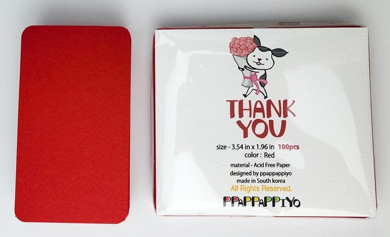 PPAPPAPPIYO 3.5x2 Blank color index cards (100) Paper - Blank (red) - Image 5