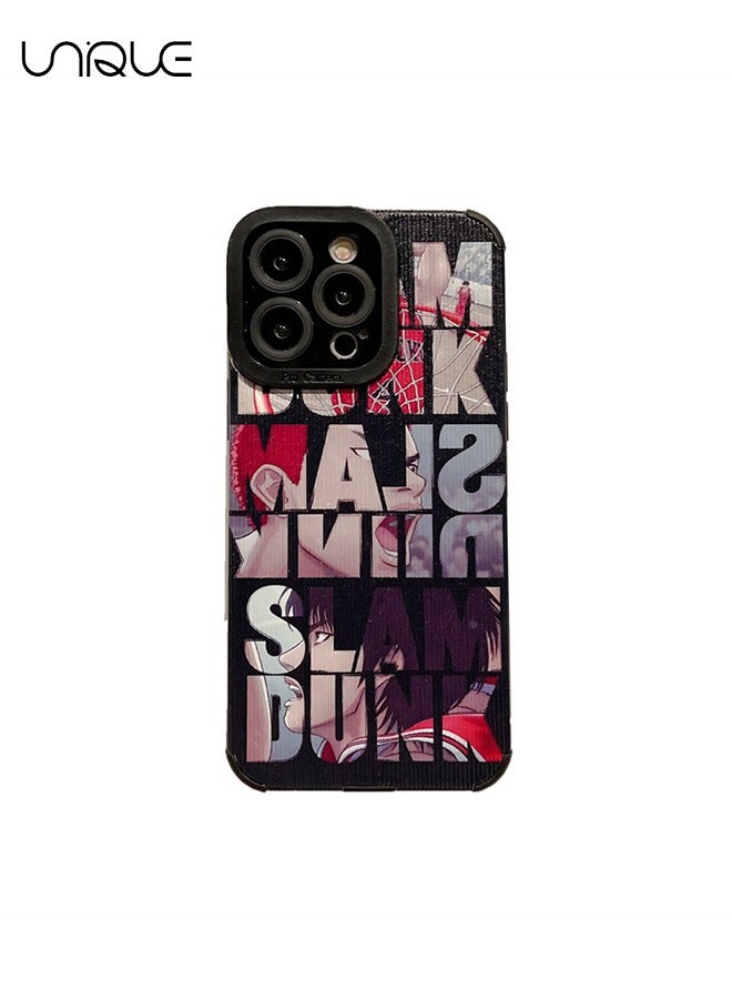 Unique Compatible with iPhone 14 Pro Max Phone Case, Slam Dunk Phone Case, Anime Character Phone Case - English Graffiti Phone Case - Stylish Handsome Phone Case - TPU Drop Protection - Image 1