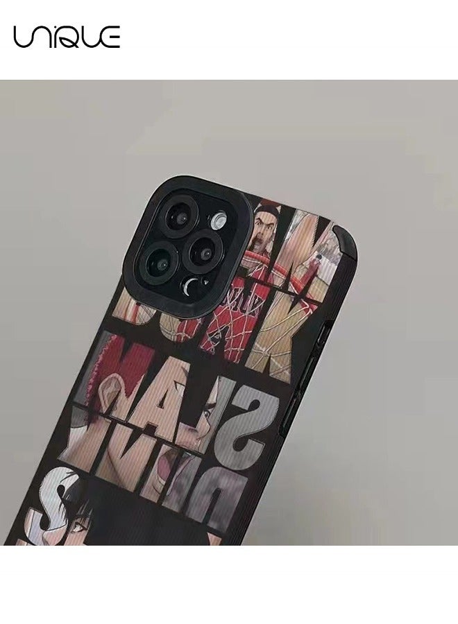 Unique Compatible with iPhone 14 Pro Max Phone Case, Slam Dunk Phone Case, Anime Character Phone Case - English Graffiti Phone Case - Stylish Handsome Phone Case - TPU Drop Protection - Image 3
