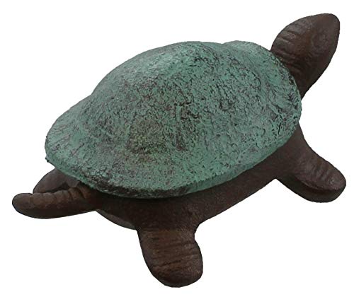 Top Brass Turtle Key Hider Figurine - Cast Iron Garden Statue with Secret Compartment - Indoor/Outdoor - Image 5