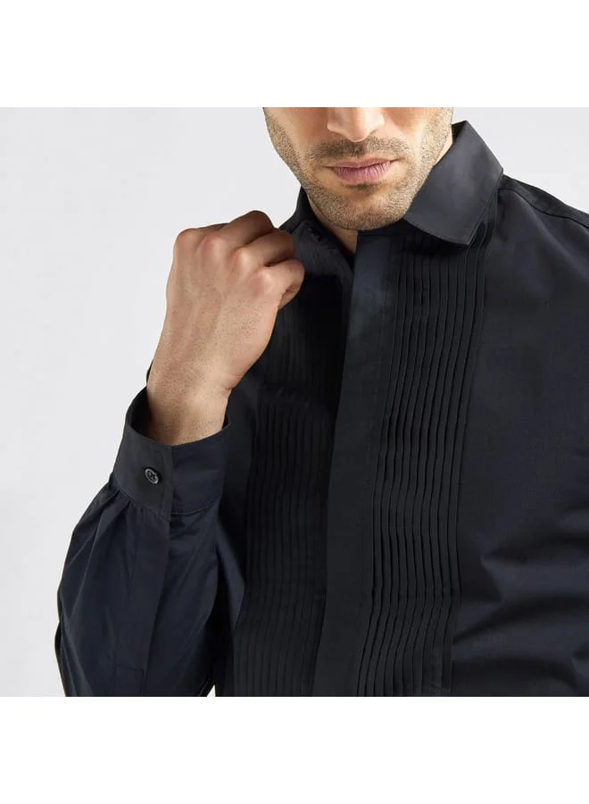 Splash FAV Regular Fit Pintuck Shirt with Long Sleeves
