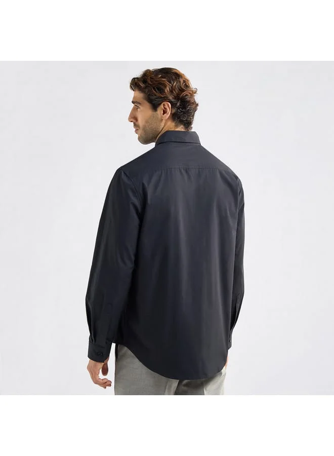 Splash FAV Regular Fit Pintuck Shirt with Long Sleeves