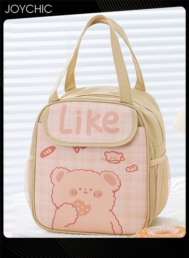 Joychic Cartoon Large Capacity Thermal Lunch Bag Leakproof Flap Closure Zipper Lunch Box Organizer  for School Travel Outdoor Camping Picnic - Image 1