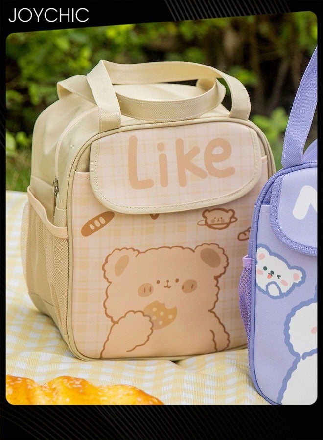 Joychic Cartoon Large Capacity Thermal Lunch Bag Leakproof Flap Closure Zipper Lunch Box Organizer  for School Travel Outdoor Camping Picnic - Image 3