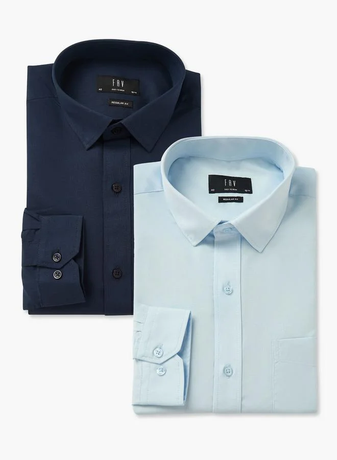 Splash FAV Men Regular Fit Collared Long Sleeves Shirt - Set of 2