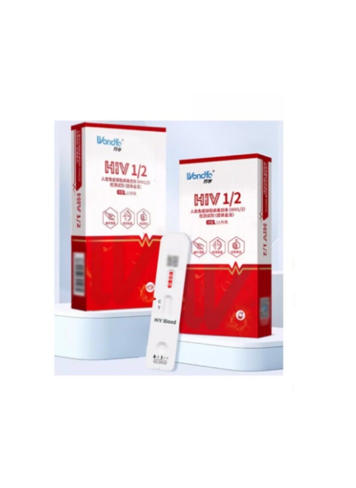 Wondfo 3 Boxed family HIV 1/2 rapid antibody test kit Family HIV test strip, rapid family HIV test, family HIV test kit, HIV analysis with accurate test strip, affordable family HIV test, rapid family HIV test results, self-managed family HIV test, and accurate family HIV test results.  - Image 3
