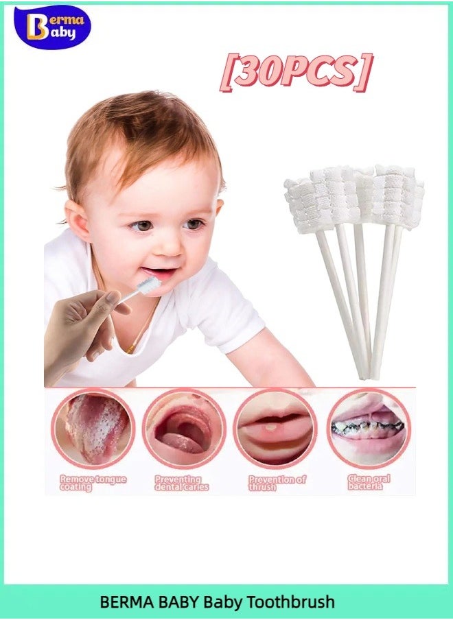 Berma Baby 30 Pcs Oral Cleaner Tongue Cleaner Toothbrush For Baby Newborn Infant Baby Mouth Cleaner Oral Cleaning Toothbrush for 0-36 Months Baby  - Image 1