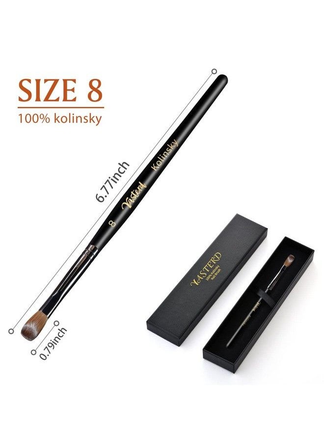 Yasterd Acrylic Nail Brush 100% Kolinsky Acrylic Brushes For Nails Size 8 Oval Crimped Shaped Nail Brushes For Acrylic Application Black Wood Handle Professional Nail Art Powder Brush Manicure Tool  - Image 4