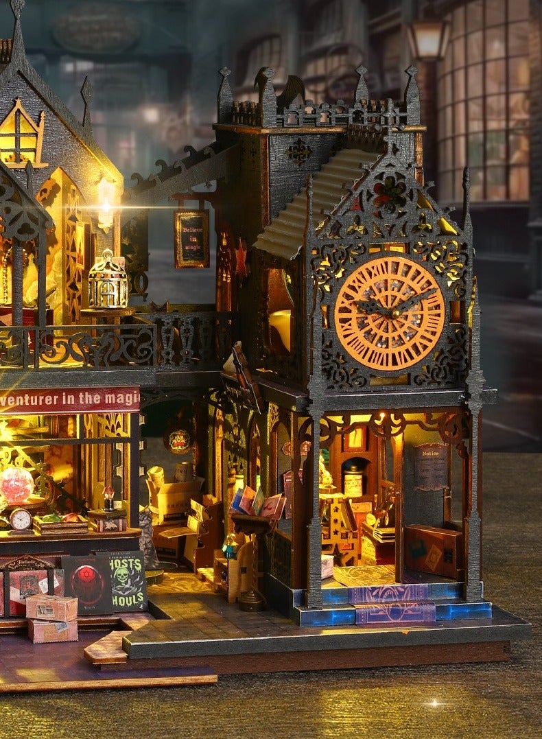 general Jiate DIY Miniature House Hollow Magic Castle Toy Model Handmade Assembly DIY House DIY Bookend - Image 4