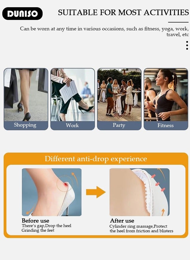 DUNISO 2 Pairs Heel Pads, Heel Cushion Pads for Loose Shoes, Self-Adhesive Heel Liners, increase volume and cushioning, Improved inner Sole Preventing Heel Slipping & Blisters, Reusable Heel Protector for Heel Pain Relief - Image 3