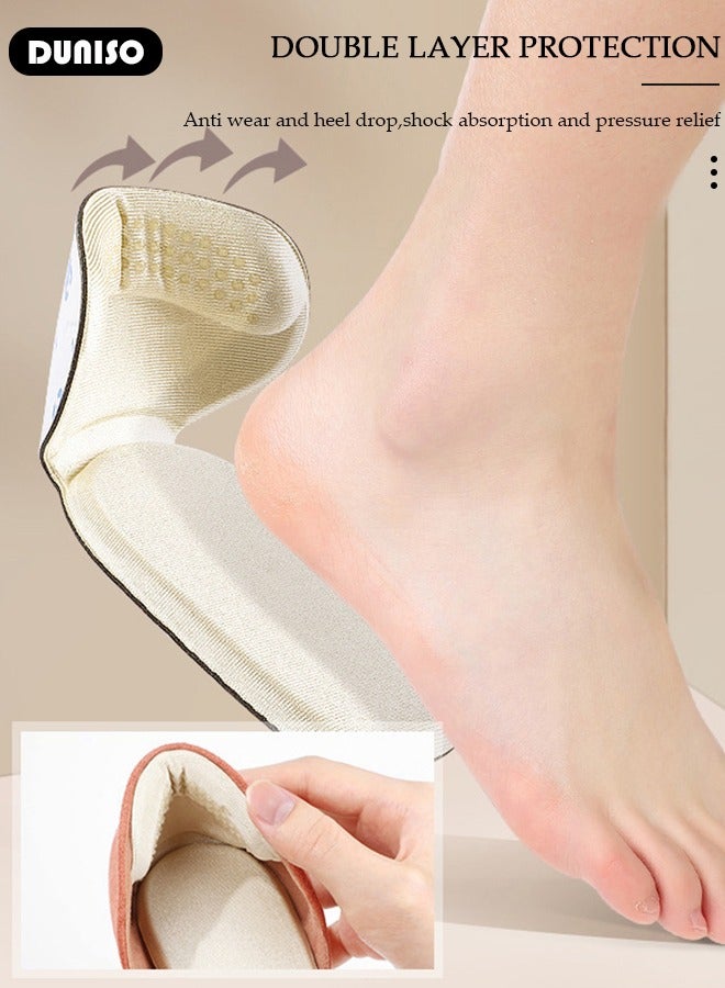 DUNISO 2 Pairs Heel Pads, Heel Cushion Pads for Loose Shoes, Self-Adhesive Heel Liners, increase volume and cushioning, Improved inner Sole Preventing Heel Slipping & Blisters, Reusable Heel Protector for Heel Pain Relief - Image 5