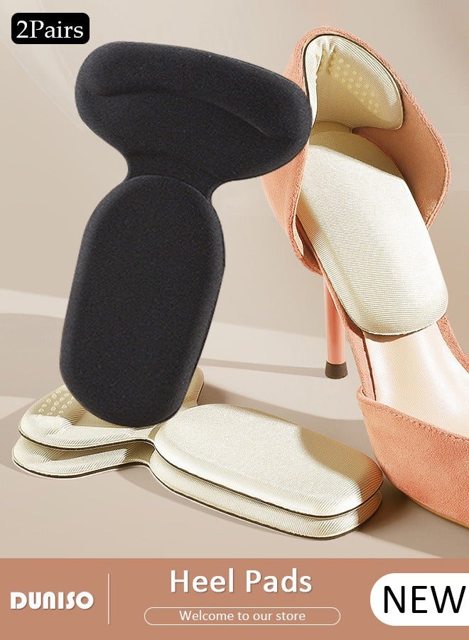DUNISO 2 Pairs Heel Pads, Heel Cushion Pads for Loose Shoes, Self-Adhesive Heel Liners, increase volume and cushioning, Improved inner Sole Preventing Heel Slipping & Blisters, Reusable Heel Protector for Heel Pain Relief - Image 1