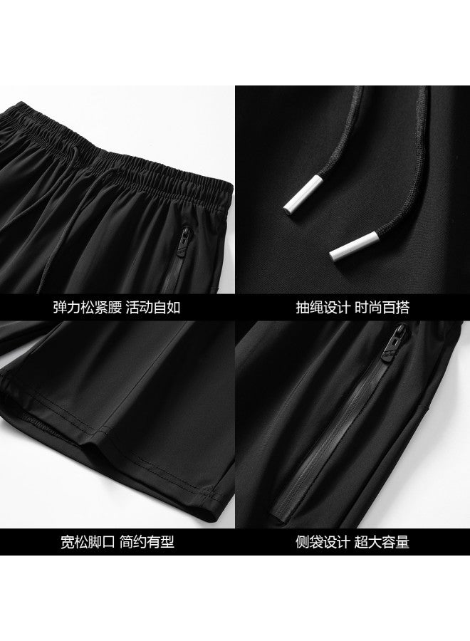 Tucano summer Men's Ice Silk Casual Pants - Breezy, Breathable & Airy Straight-cut Mid-length Shorts - Image 4