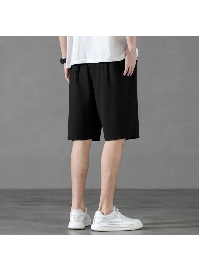Tucano summer Men's Ice Silk Casual Pants - Breezy, Breathable & Airy Straight-cut Mid-length Shorts - Image 3