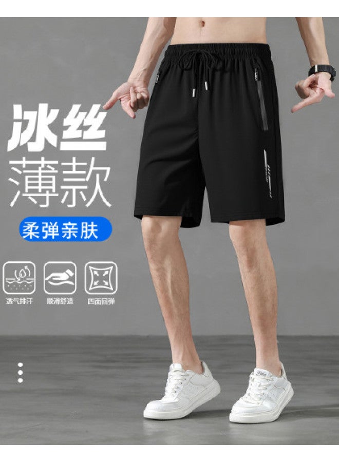 Tucano summer Men's Ice Silk Casual Pants - Breezy, Breathable & Airy Straight-cut Mid-length Shorts - Image 1