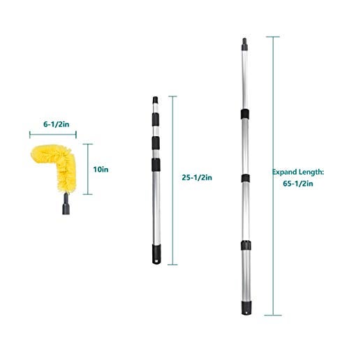 Daisypower Gutter Cleaning Brush Roofing Guard Cleaner Tool with Telescopic Extension Pole, Easy Remove Leaves and Debris from The Ground - Image 2