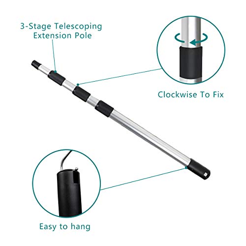 Daisypower Gutter Cleaning Brush Roofing Guard Cleaner Tool with Telescopic Extension Pole, Easy Remove Leaves and Debris from The Ground - Image 3