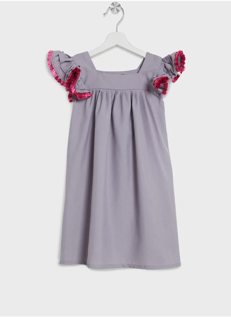 Little Golden Apple Kids Little Ruffle Sleeve Dress