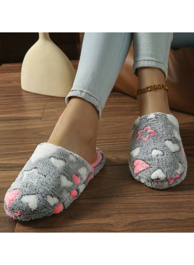 SHEINCute Star, Heart And Heart Soft & Comfortable Indoor Slippers - Image 2
