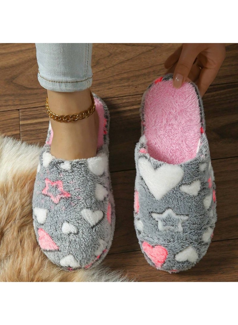SHEINCute Star, Heart And Heart Soft & Comfortable Indoor Slippers - Image 5