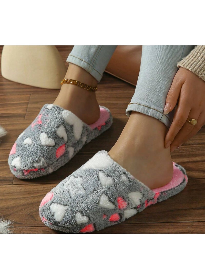 SHEINCute Star, Heart And Heart Soft & Comfortable Indoor Slippers - Image 1