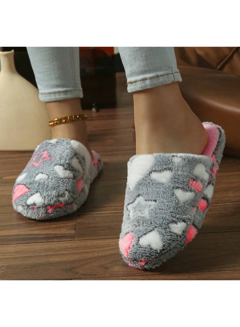 SHEINCute Star, Heart And Heart Soft & Comfortable Indoor Slippers - Image 3
