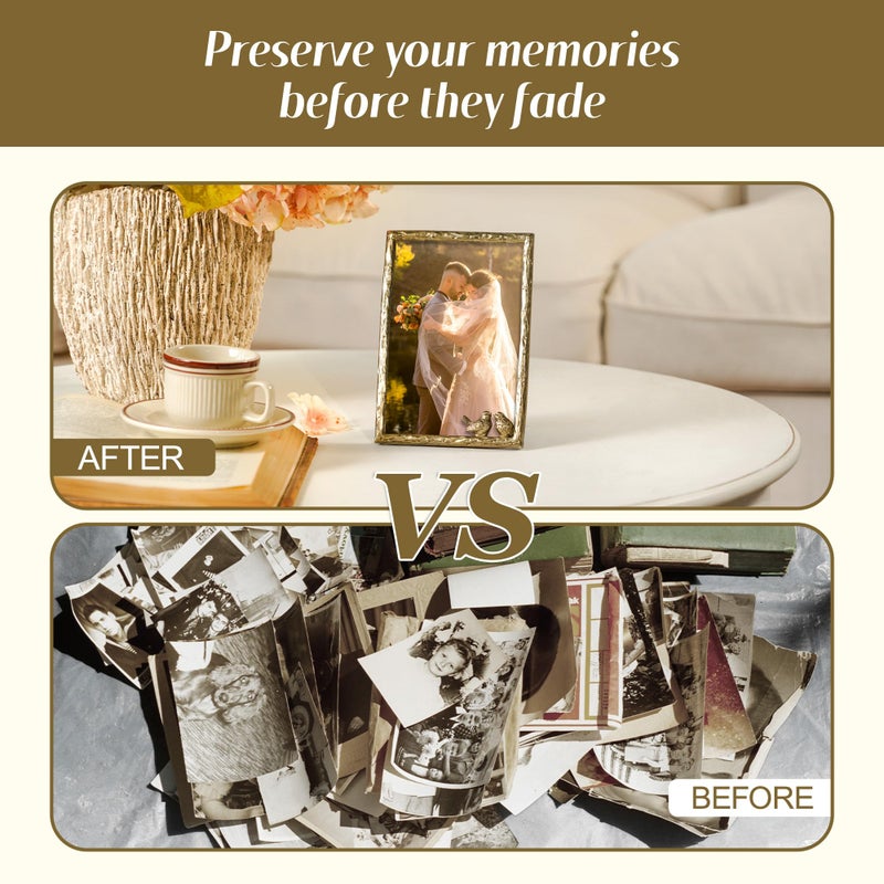 Synovana Romantic Aged Gold 4x6 Picture Frame with Lovebirds â€“ Vintage-Style Metal Photo Frame for Cherished Memories and Meaningful Gifts - Image 3