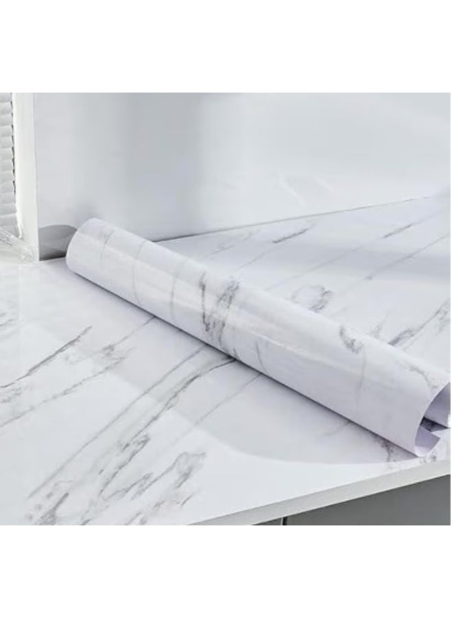 Self-adhesive marble wallpaper - white - refresh your kitchen and home with a touch of luxury decor at a lower cost - Image 1