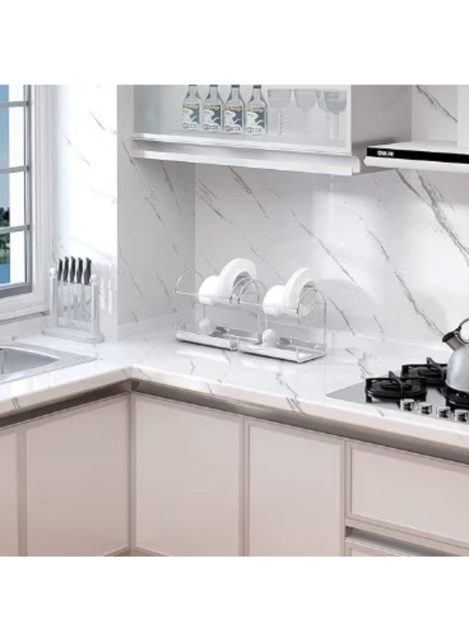Self-adhesive marble wallpaper - white - refresh your kitchen and home with a touch of luxury decor at a lower cost - Image 3