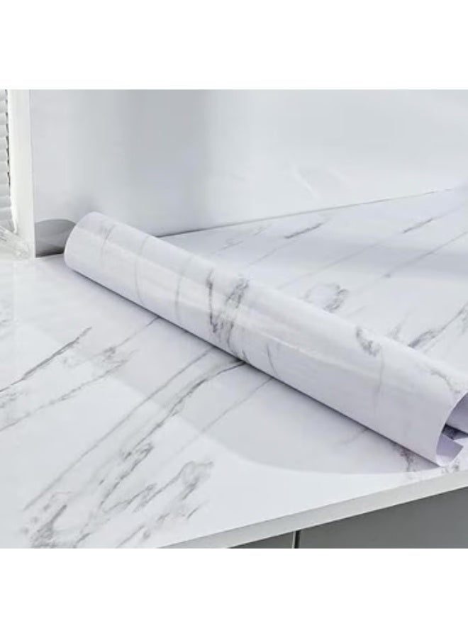 Self-adhesive marble wallpaper - white - refresh your kitchen and home with a touch of luxury decor at a lower cost - Image 4
