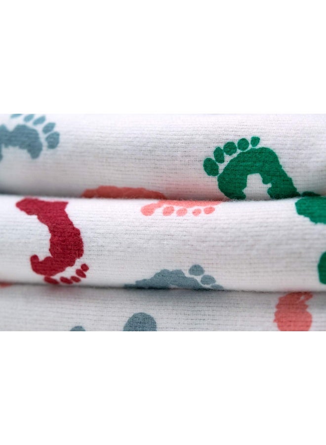 pill thing Baby Swaddle Hospital Blanket 3 Pack, Nursery Receiving Wrap, Unisex Boy Girl, 100% Soft Cotton Swaddles Newborn for Comforting or Photoshoot, Durable Hospital Quality Large Size (Baby Feet, 3 Pack) - Image 3