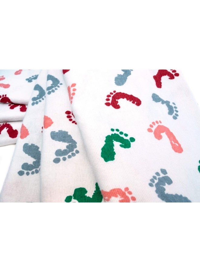 pill thing Baby Swaddle Hospital Blanket 3 Pack, Nursery Receiving Wrap, Unisex Boy Girl, 100% Soft Cotton Swaddles Newborn for Comforting or Photoshoot, Durable Hospital Quality Large Size (Baby Feet, 3 Pack) - Image 5
