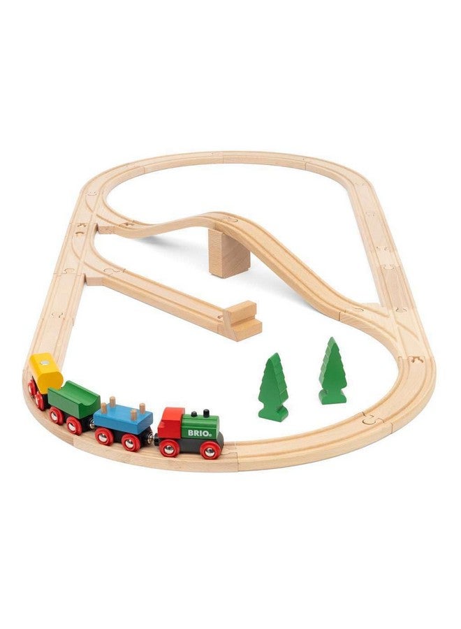 Brio BRIO Classic 65th Anniversary Wooden Train Set - 32-Piece FSC-Certified Wood Train Set - Includes Wooden Trains, Wagons, Bridge & Tracks - Compatible Classic - Kids Ages 2 & Up  - Image 4
