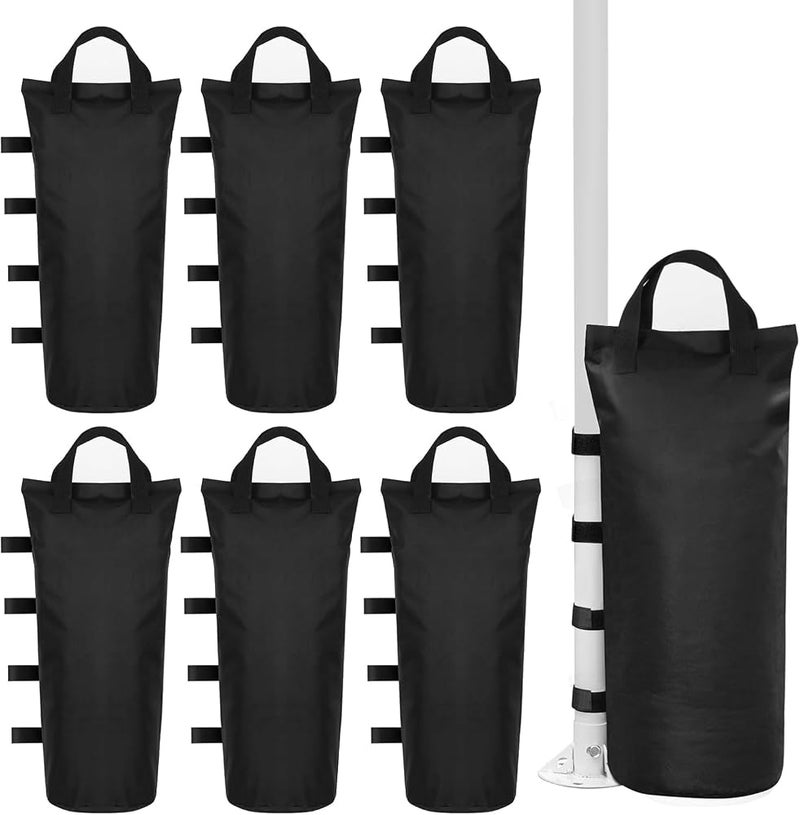 YelaJoy 6-Pack Canopy Weight Sand Bags, 168 LBS Oxford Wind & Dust Resistant with Drainage, Velcro Closure for Desert Camping, Beach Tents & Outdoor Festivals (No Sand) - Image 1